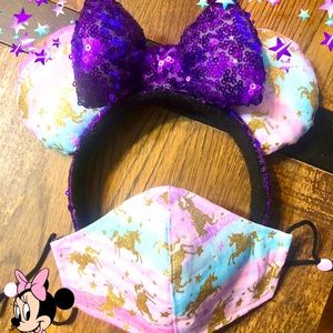 Custom made Minnie ears and face masks